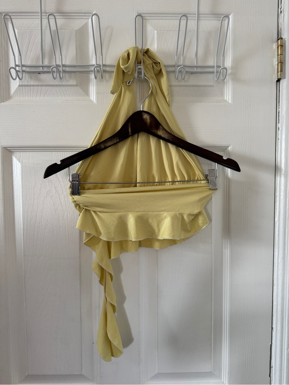 Yellow Halter Ruffle Tank Top - Picture 2 of 2